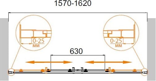 Cezares MOLVENO-BF-2-160-C-Cr-IV душевые двери 160*195