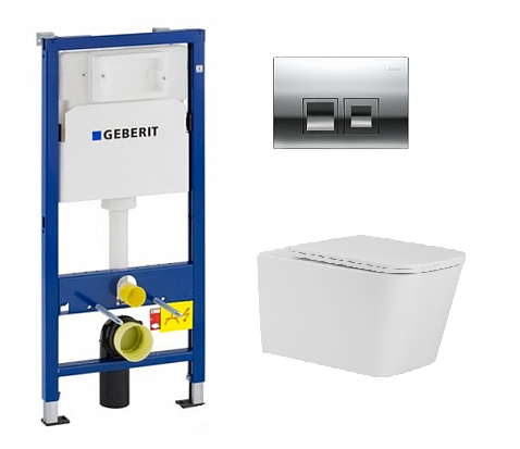 Инсталляция Geberit Duofix Delta 458.149.21.1 с клавишей и унитазом Sole УТ000090588