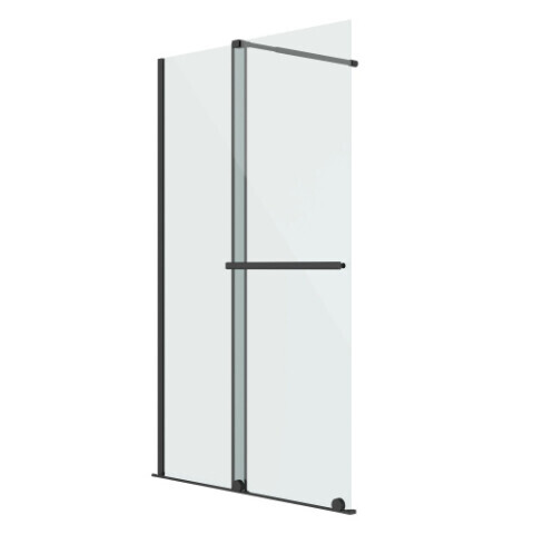 Душевая перегородка Niagara Nova NG-671-10BLACK (100х200) черный матовый,раздвижная,стекло прозрачное,1 место