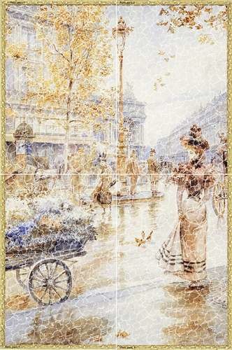 Global Tile Grace 40х60 см панно настенное мадам из четырех штук