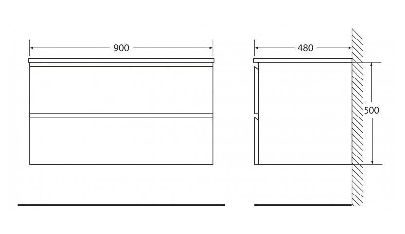 BelBagno LUCE-900-2C-SO-PT тумба под раковинуподвесная