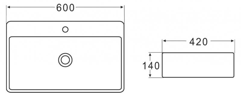 BelBagno BB1338 раковина накладная 60 см белая