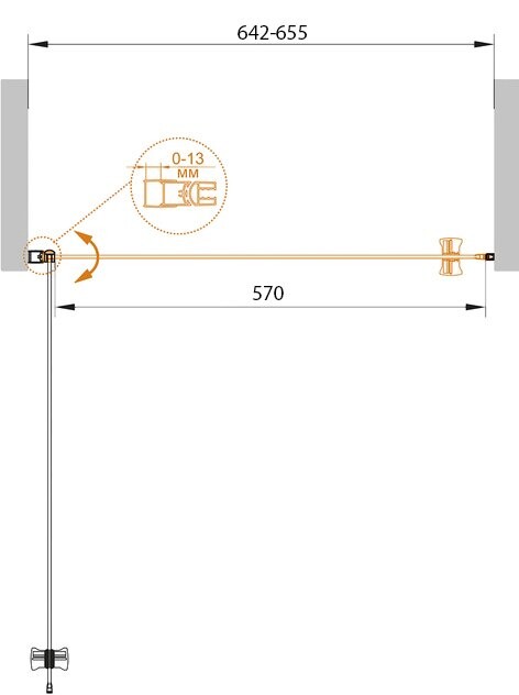Cezares ECO-O-B-1-65-P-Cr душевые двери 65*190