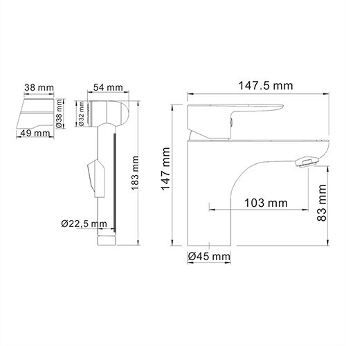 WasserKRAFT Leine 3508 смеситель для раковины 35 мм