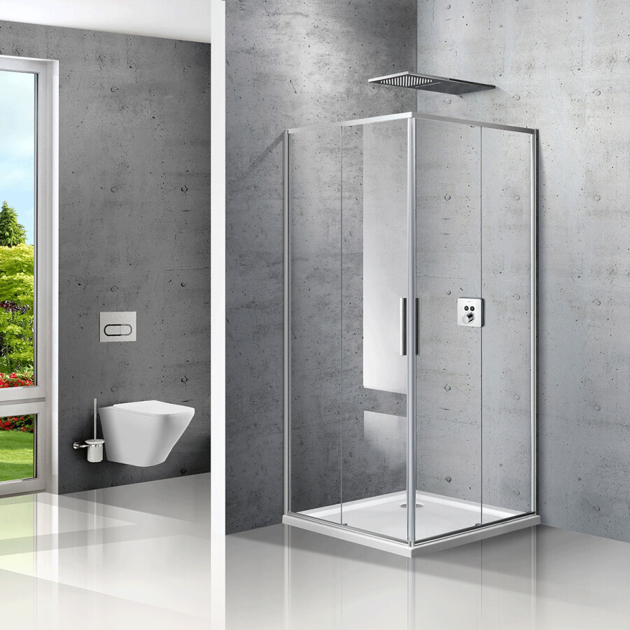 Vincea Slim душевой уголок VSS-2SL8010CL-L 100х80 хром, стекло прозрачное
