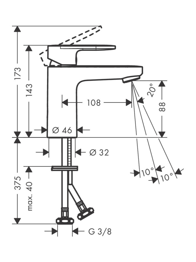 Hansgrohe Vernis Blend 71580670 смеситель для раковины черный
