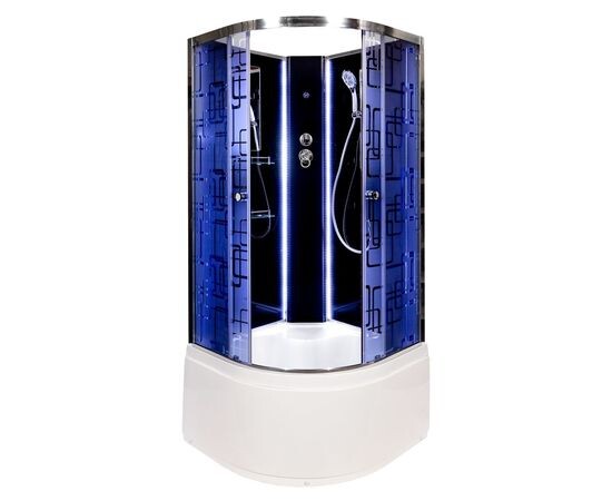 Deto душевая кабина 90х90 BM4590NLEDBLACK с подсветкой без крыши