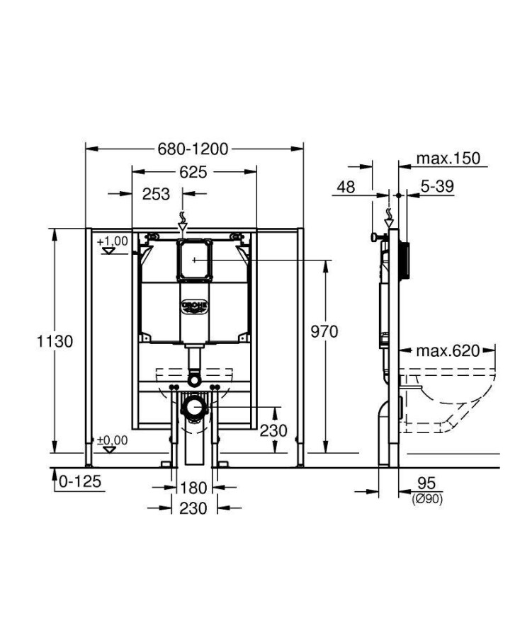 Grohe Rapid SL 38995000 инсталляция для унитаза
