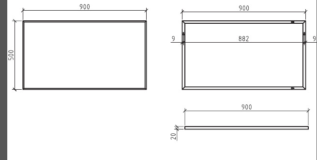 Зеркальное полотно BelBagno 90*50 SPC-900