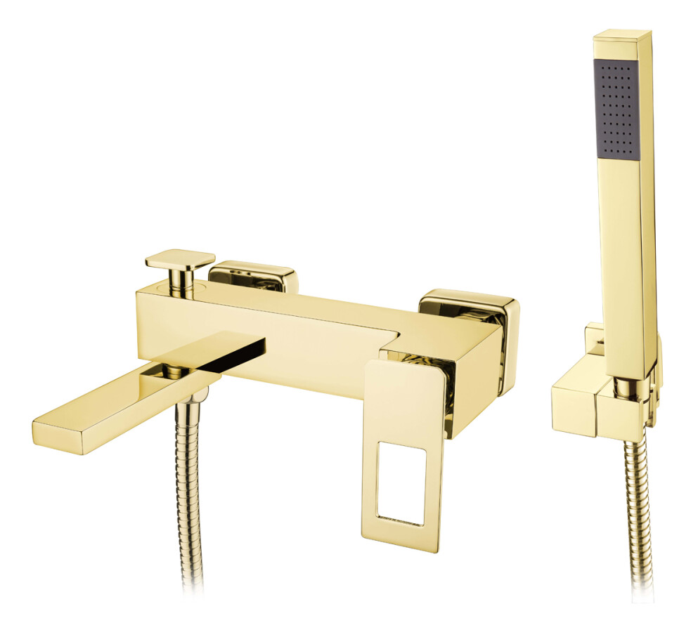 Смеситель для ванны с душевым гарнитуром Boheme Q GoldGold 143-GG
