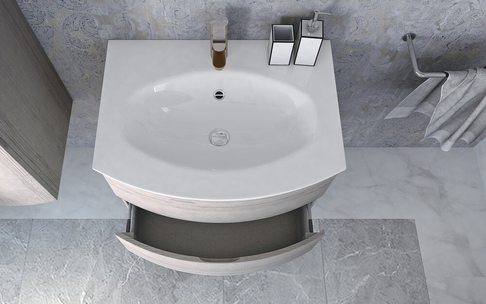Cezares Vague 70 см rovere sbiancato тумба с раковиной подвесная 54847