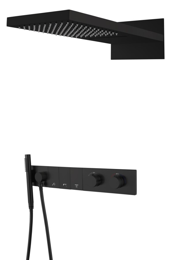 Душевая система трехпозиционная с термостатом Boheme Zodiac Черный матовый 133-B