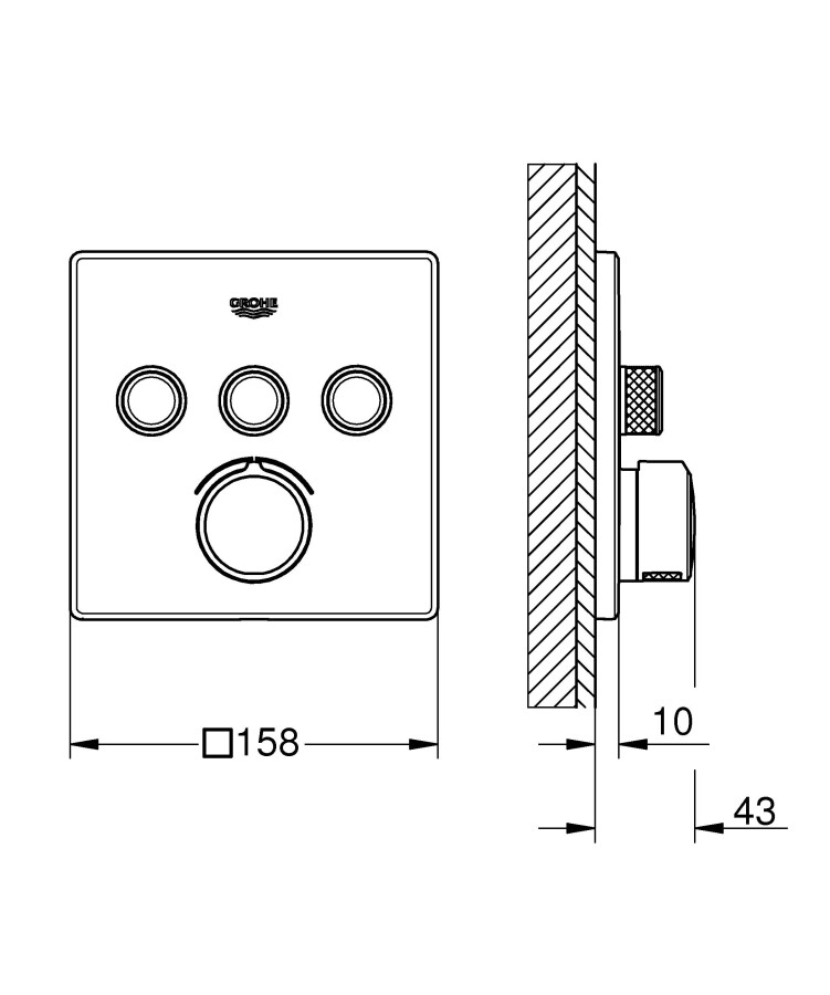 Grohe Grohtherm SmartControl 29149000 смеситель скрытого монтажа хром