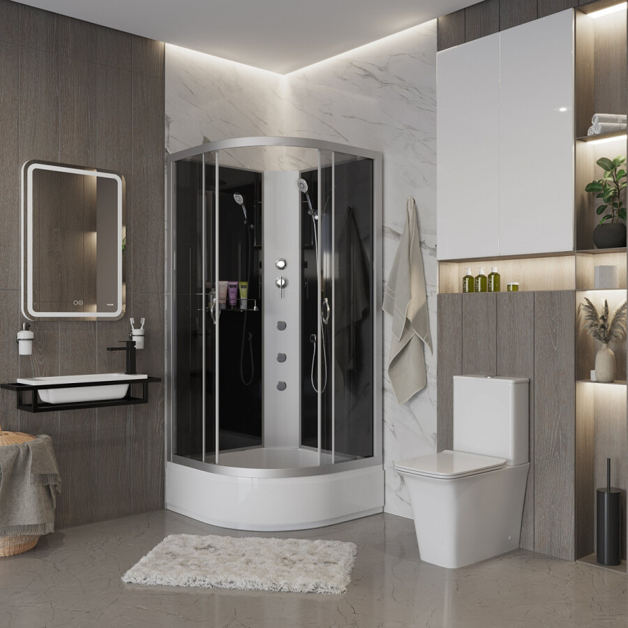 Niagara Classic NG 3503-14BKG Душевая кабина 80x80 Без крыши с гидромассажем 35031434BKG
