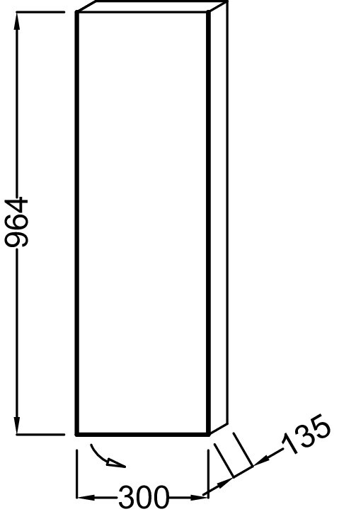 Jacob Delafon Rythmik EB1059D-G80 Шкаф-пенал подвесной 30 R