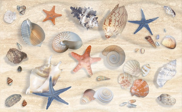 Нефрит Аликанте 25х50см декор 4 настенный светло бежевый