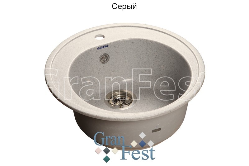 GranFest Rondo GF-R510 кухонная мойка серый 50.8х50.8 см