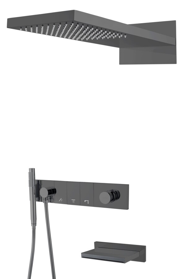 Душевая система трехпозиционная с изливом Boheme Zodiac Shine Gun Metal 132-2-SGM