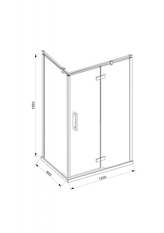 Bravat Blackline BS120.3113AB душевое ограждение 120*80*195