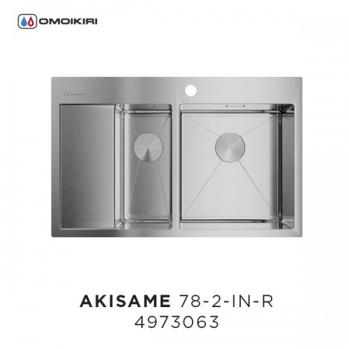 Omoikiri Akisame 78-2-IN-R 4973063 кухонная мойка нержавеющая сталь 78х51 см