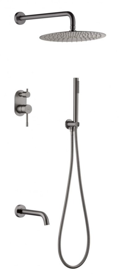 Душевая система с изливом Boheme Uno Gun Metal 464-2-GM