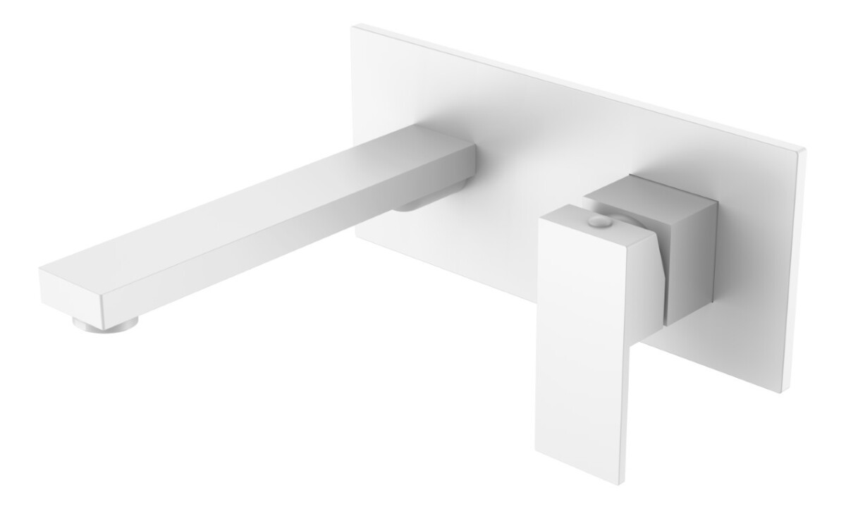 Смеситель для раковины из стены Boheme Qubic Matt White 475-MW