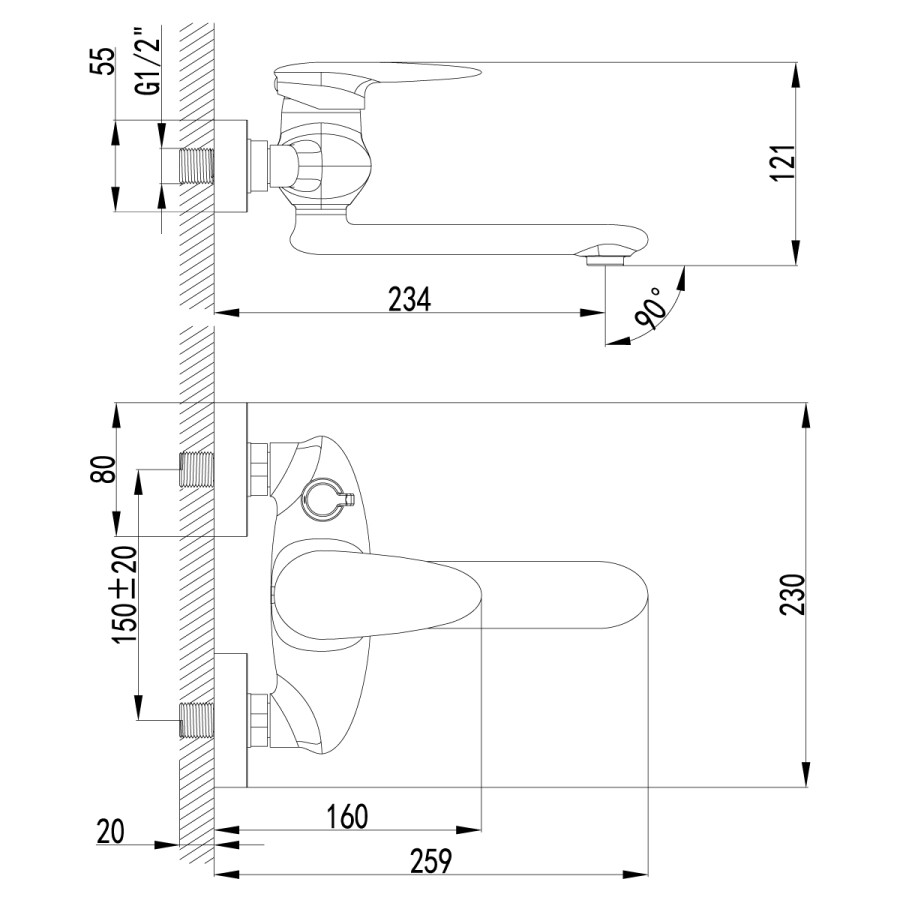 Lemark LM4414C Status смеситель для ванны хром
