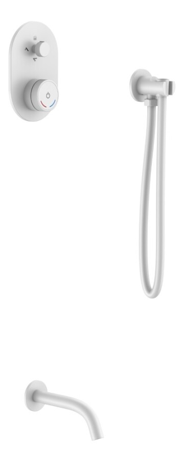 Boheme Tech Mat White Смеситель для душа встраиваемый + излив + держатель лейки + шланг 154-MW