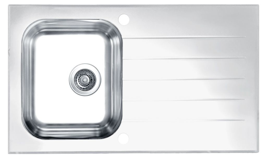 Мойка Alveus Glassix 10 1099462 нержавеющая сталь и закаленное стекло белый 86x50 см