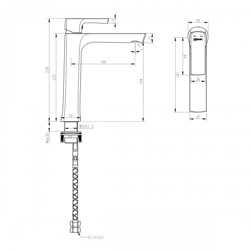 Lemark Ursus LM7209BL смеситель для раковины 35 мм