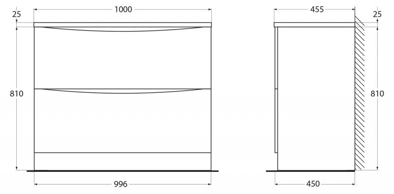 BelBagno Acqua 100 см тумба под раковину ACQUA-1000-2C-PIA-PS напольная
