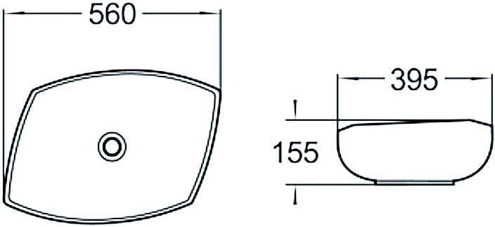 SantiLine SL-1027 раковина накладная 56 см