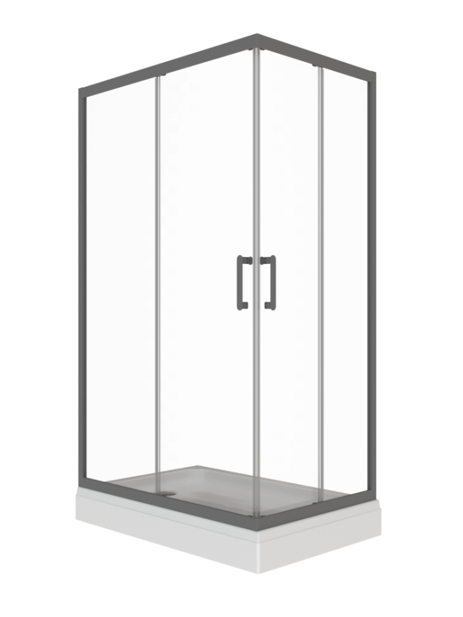 Triton pro Душевое Ограждение Фикс-Графит 100х80 Щ0000081486