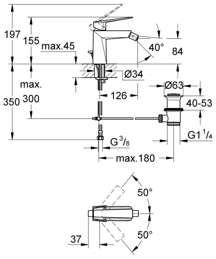 Grohe Allure Brilliant 23117000 смеситель для биде