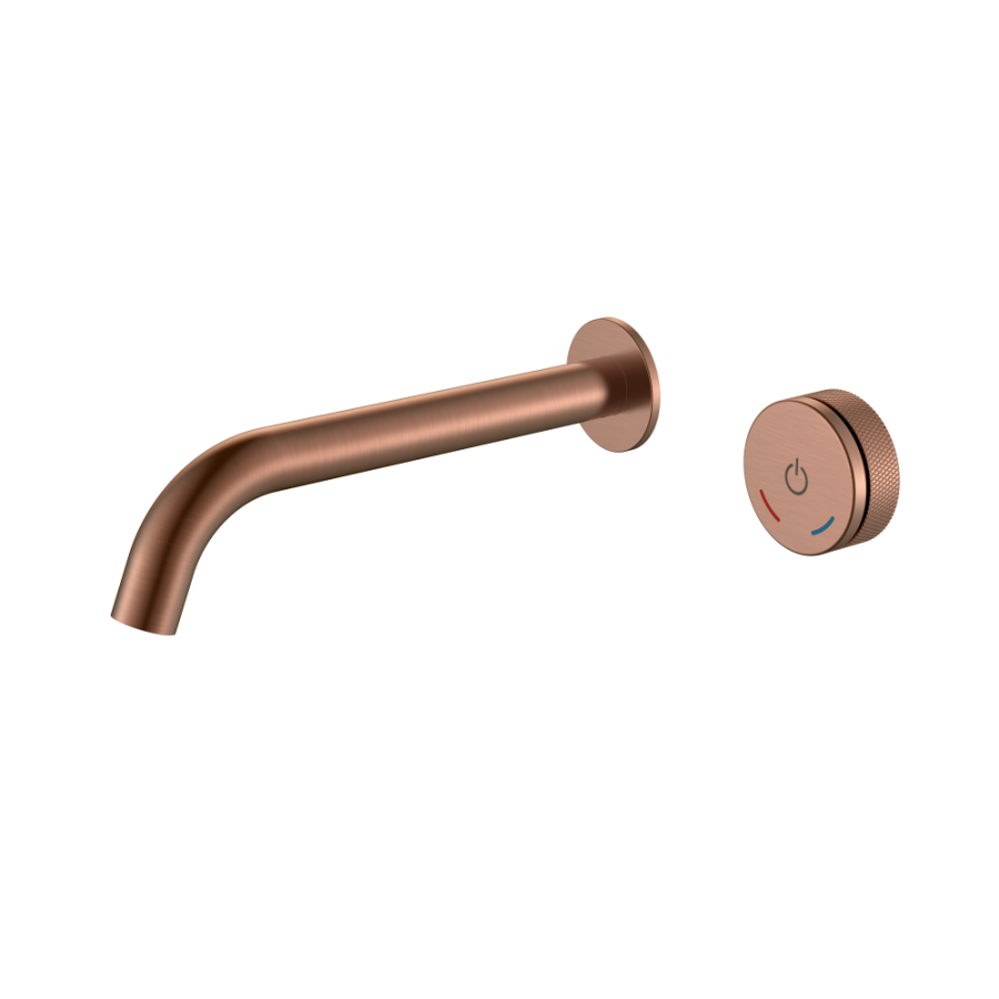 Смеситель автоматический для раковины из стены на 2 отв. Boheme Tech Copper Brushed 158/2-CB
