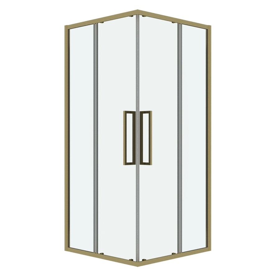 Душевое ограждение Grossman Cosmo 300.K33.02.8080.32.00 (80х80х195) квадрат,раздвижная,золото сатин,стекло прозрачное, 1 место