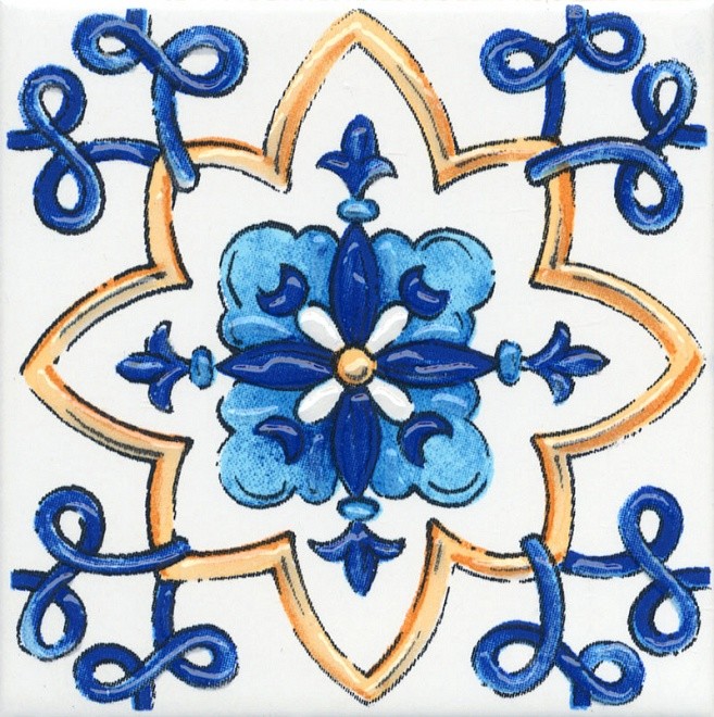 Kerama Marazzi Капри 20х20 см декор настенный белый глянцевый майолика 3 STG\A452\5232