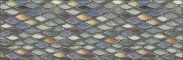 Уралкерамика Рида 20х60 см декор настенный серый сетка