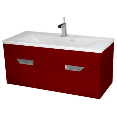 Triton Мирта 100 тумба подвесная с умывальником 1 дверца 2 ящика вишневая