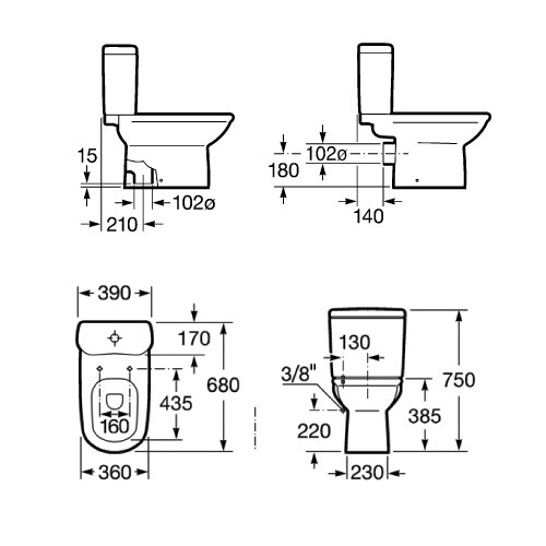 Roca Giralda 342466000 унитаз напольный