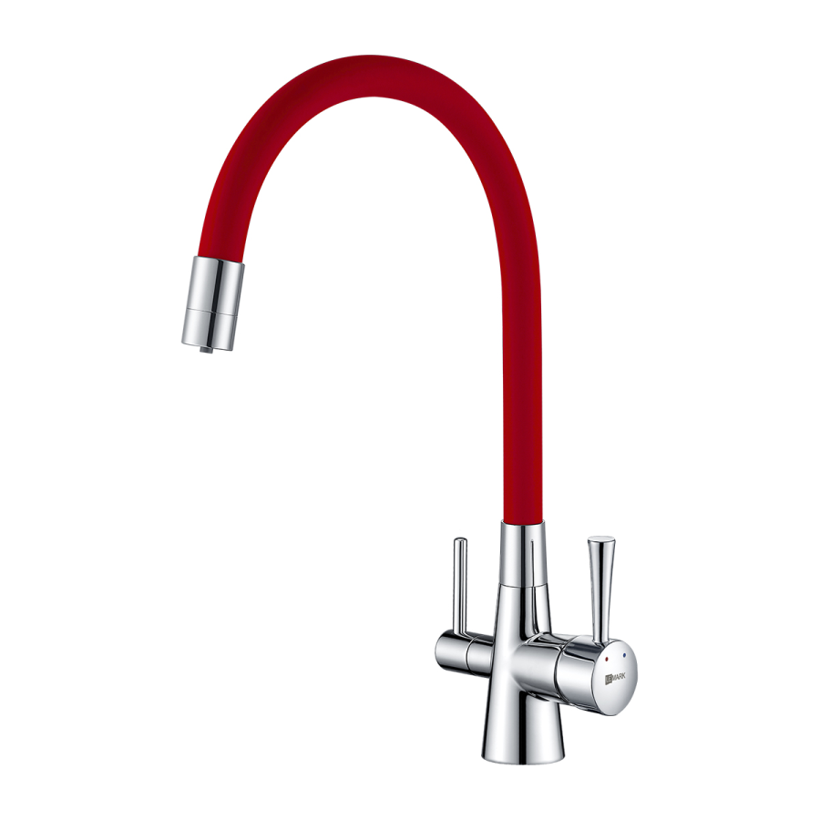 Lemark Comfort смеситель для кухни с фильтром для воды LM3075C-Red