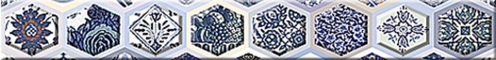 Azori Navarra вертикаль Indigo Arabesco 6х50 см бордюр настенный глянцевый