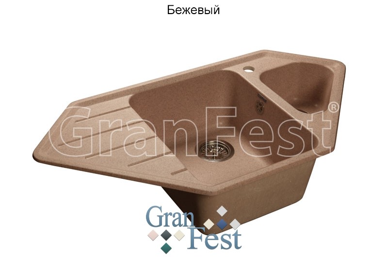 GranFest Corner GF-С-950E кухонная мойка бежевый 93 х 48.5 см