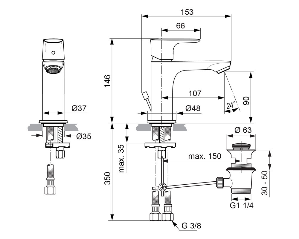 Ideal Standard Connect Air A7007AA смеситель для раковины