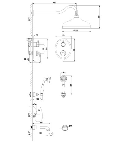 Lemark Brava LM4722G Душевая система с изливом