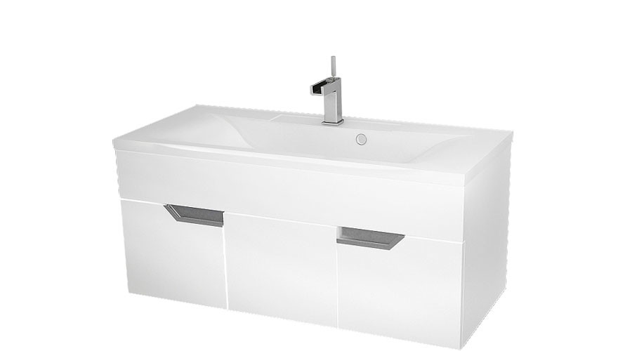 Triton Мирта 100 тумба подвесная с умывальником 1 дверца 2 ящика белая