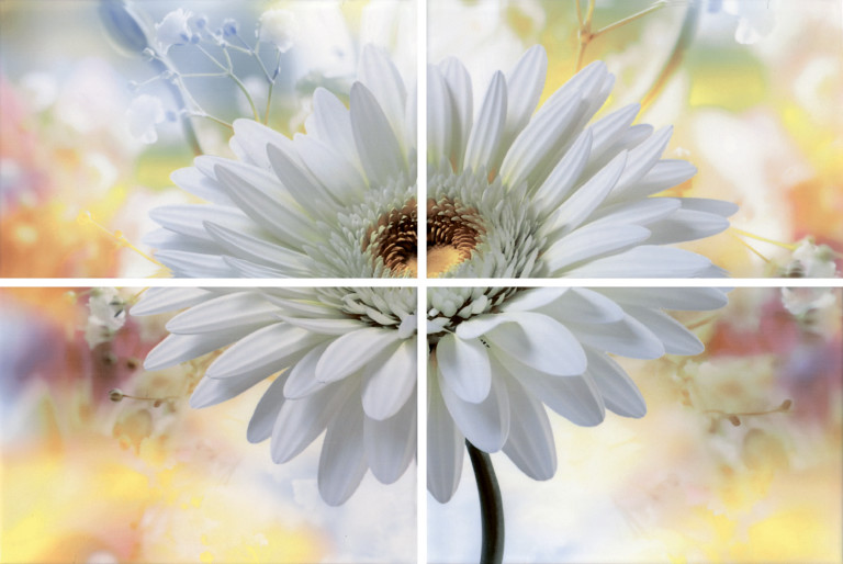 Газкерамика Альба Gerbera 40х60 см панно из 4 шт глянцевое