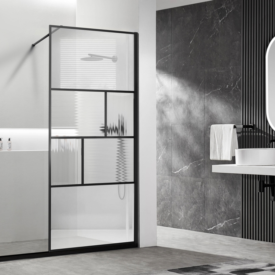 Vincea Walk-In душевая перегородка 80 см черная VSW-1HC800CFB