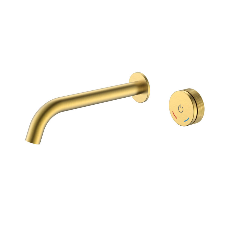 Смеситель автоматический для раковины из стены на 2 отв. Boheme Tech Matt Gold 158/2-MG