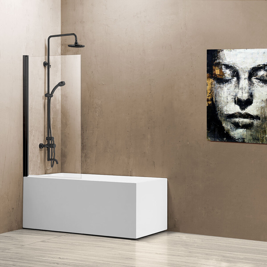 Vincea душевая шторка VSB-11800CLB 80х140 черный, стекло прозрачное